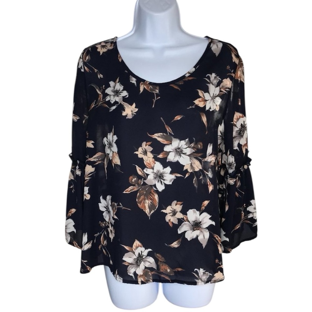 Floral Blouse | Dark Navy | Medium